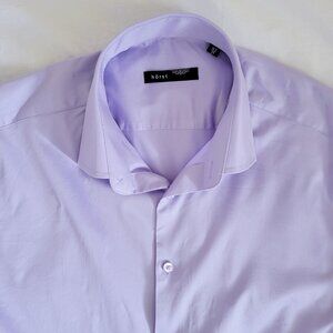Hörst Stretch Solid Shirt Slim Fit - Grape/Dark Crimson - Size 39/15.5